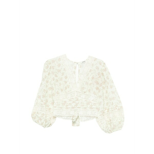 砂子ロ レディース プルオーバー トップス Floral-print lace-detail top Green