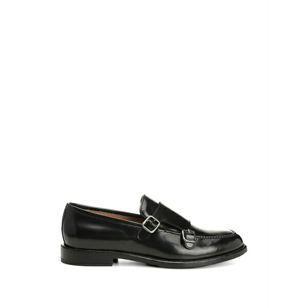 コルヴァーリ メンズ お召しものシューズ シューズ Double-strap leather monk shoes Black