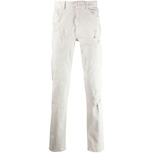 ジバンシー メンズ デニムパンツ ボトムス Distressed-effect slim-fit jeans White｜asty 100,400円