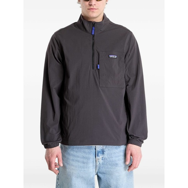 パタゴニア メンズ 上衣＆上衣 アウター Outdoor everyday marsupial half-zip logo-patch jacket Blue