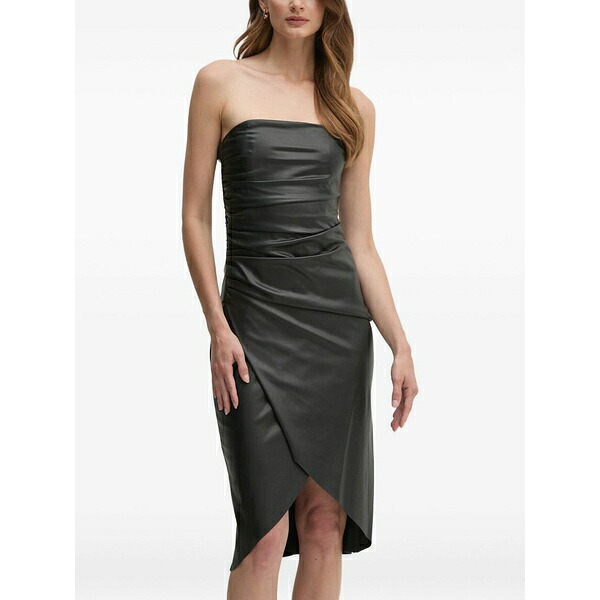シスレー レディース 衣裳 トップス Draped strapless mini dress Black