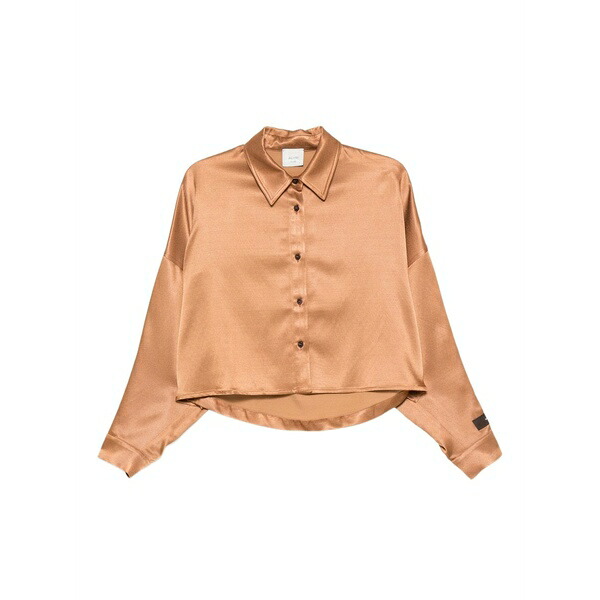 アリジ レディース プルオーバー トップス Long-sleeves cropped shirt Brown