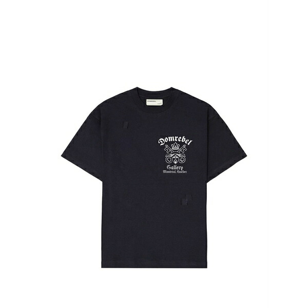 ドムレベル メンズ プルオーバー トップス Keys graphic-print distressed-effect t-shirt Blue