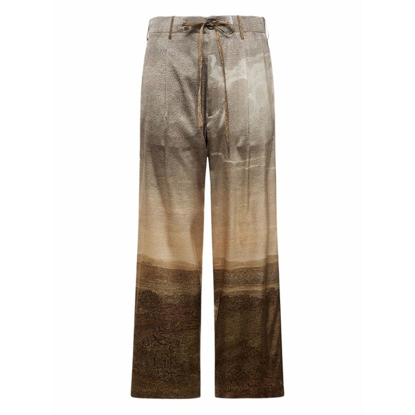 ピエール＝ルイ・マシア メンズ 心地好いズボン下 ボトムス Landscape-print drawstring-waist trousers Brown