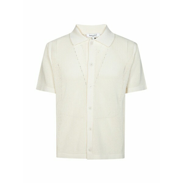 棲み家 狐狸 メンズ プルオーバー トップス Open-work button-down shirt Neutrals