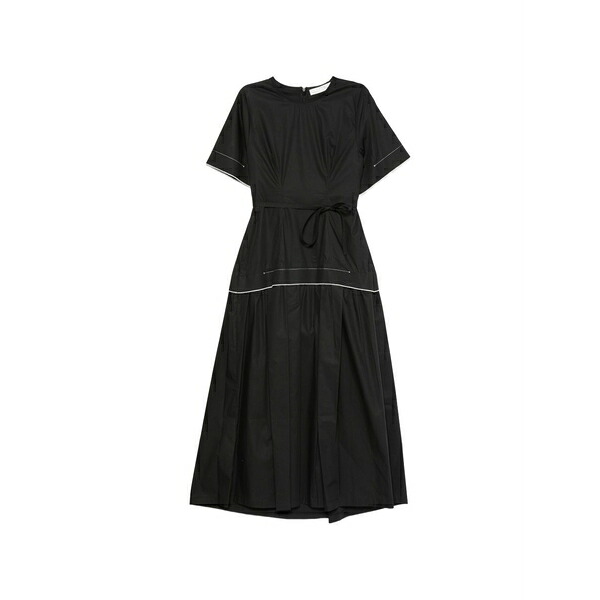 テラ レディース 衣裳 トップス D. lost contrast-stitch belted MIDI dress Black