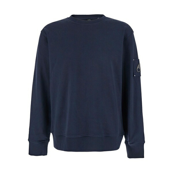 ムースナックルズ メンズ パーカー・スウェットシャツ アウター Logo-appliqu￡ sweatshirt Blue