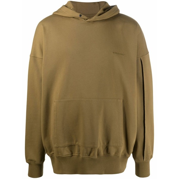アコールドウォール メンズ パーカー・スウェットシャツ アウター Logo-embroidered hoodie Green