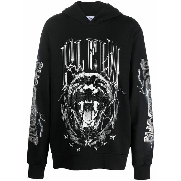フィリップ飾り気のない メンズ パーカー・スウェットシャツ アウター Graphic-print hoodie Black