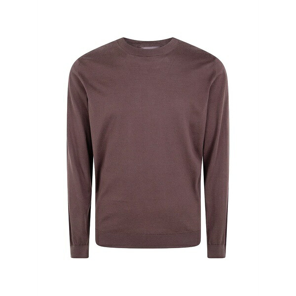 フィリッポ デ ラウレンティス メンズ パーカー・スウェットシャツ アウター Fine-knit long-sleeved sweater Brown