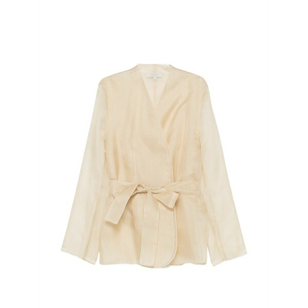 アントネリ レディース 上衣＆上衣 アウター Elia belted semi-sheer jacket Neutrals
