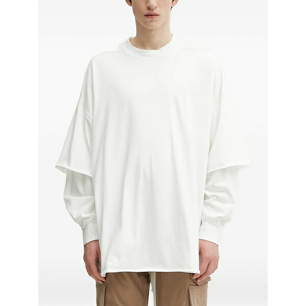 リックオウエンス メンズ ティーシャツ トップス Tommy hustler cotton long-sleeves top White