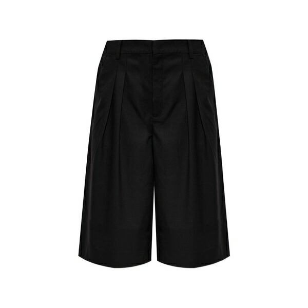 ゲタス レディース 心地好いズボン下 ボトムス Paula pleated wide-leg shorts Black