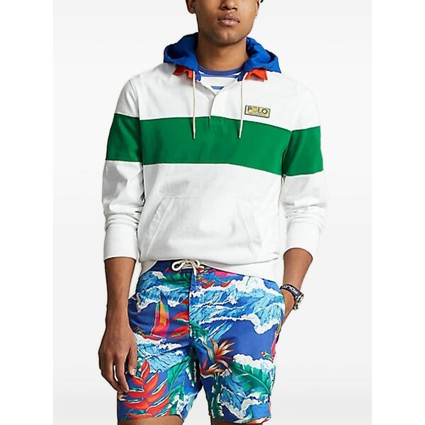 ラルフローレン メンズ パーカー・スウェットシャツ アウター Colour-blocked hoodie White