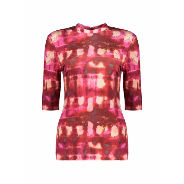 エラリー レディース ティーシャツ トップス Abstract-print three-quarter sleeve top Red