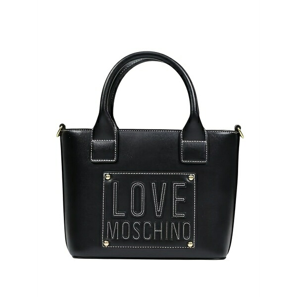 優しいこと モスキーノ レディース トートバッグ 御徒面子 Logo-patch tote bag Black