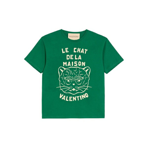 ヴァレンティノ ガラヴァーニ メンズ ティーシャツ トップス Chat de la maison-print t-shirt Green