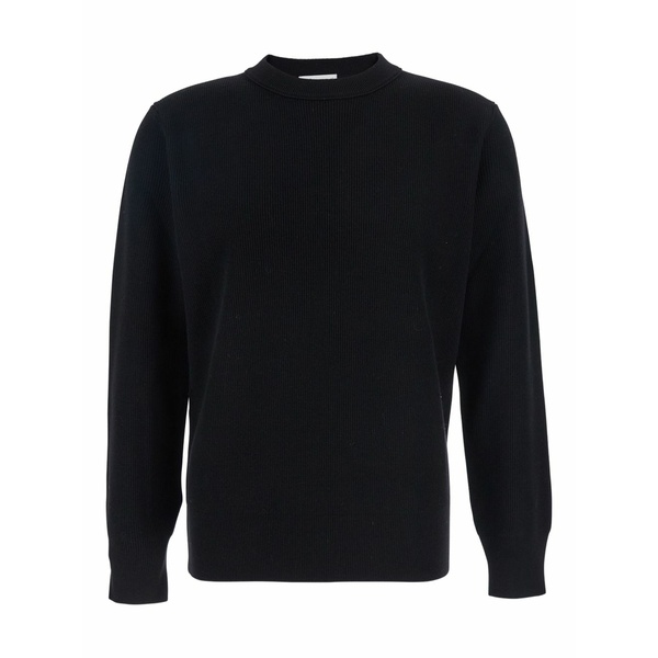 カングラ  メンズ 編み物\u0026プルオーバー アウター Ribbed crew-neck sweater Blue