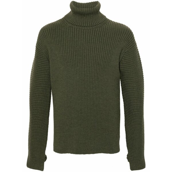 ケンゾー メンズ ニット&セーター アウター Roll-neck ribbed-knit jumper Green|asty