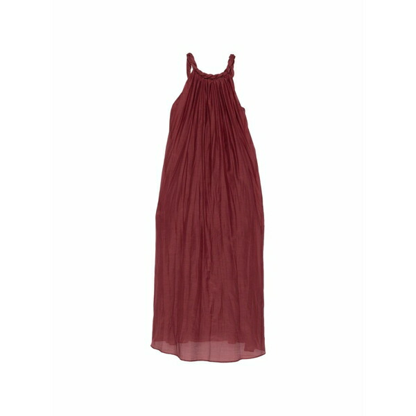 セミクチュール レディース 衣裳 トップス Aura braided-neck pleated maxi dress Red