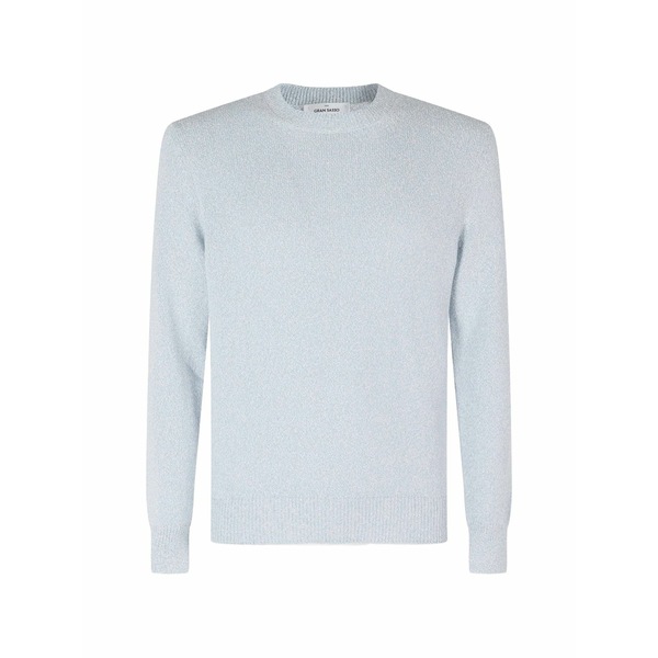 グランサッソ メンズ 編み物\u0026ティーシャツ アウター Crew-neck long-sleeve sweater Blue