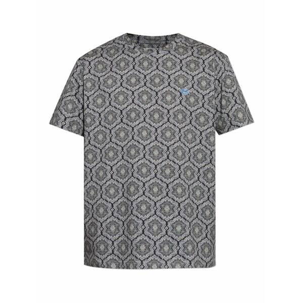 エトロ メンズ ティーシャツ トップス Patterned short-sleeve t-shirt Blue