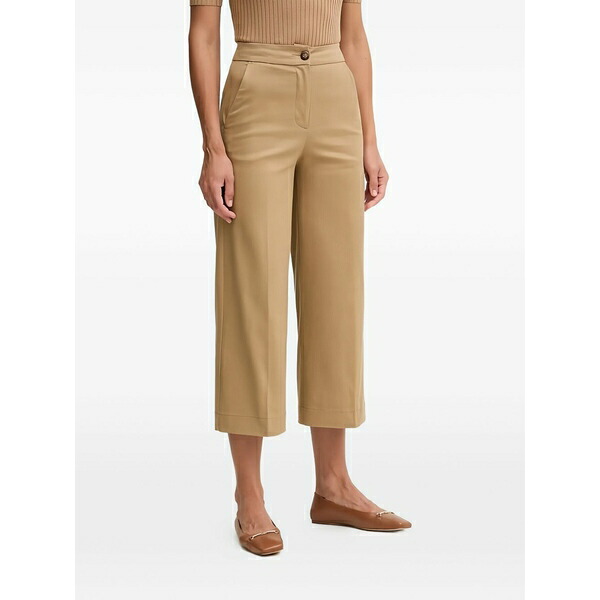 ベネトン  レディース 心地よいズボン下 ボトムス Button high-waisted trousers Green