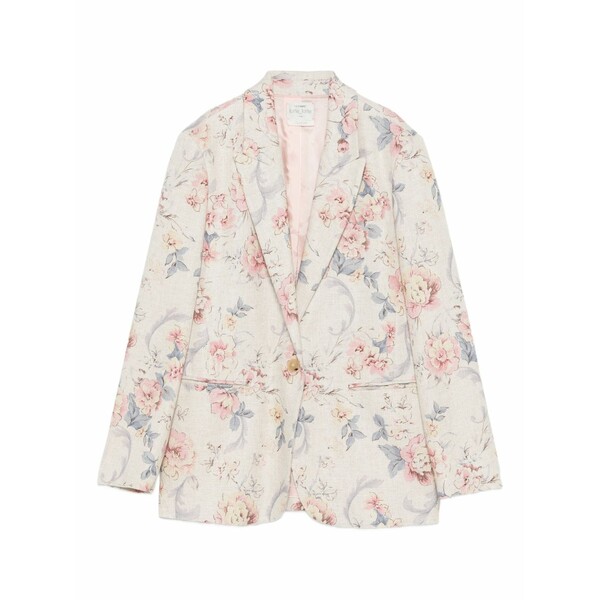 フォルテ フォルテ レディース 上衣＆上衣 アウター Floral single-button blazer Neutrals