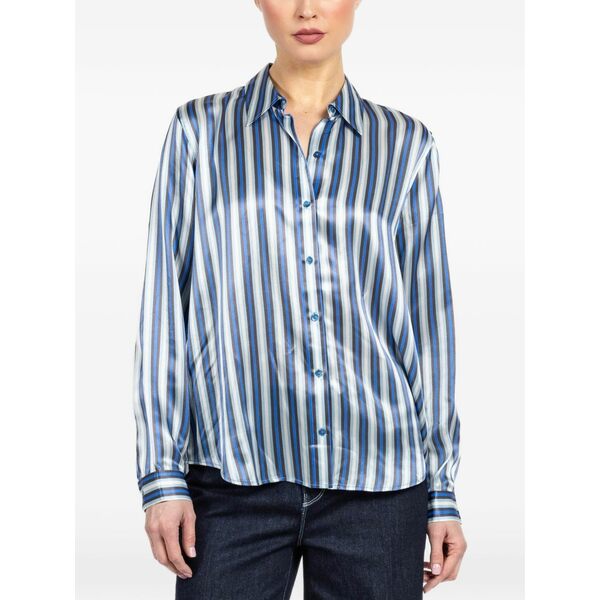 ラジャンス レディース プルオーバー トップス Striped long-sleeve blouse Blue