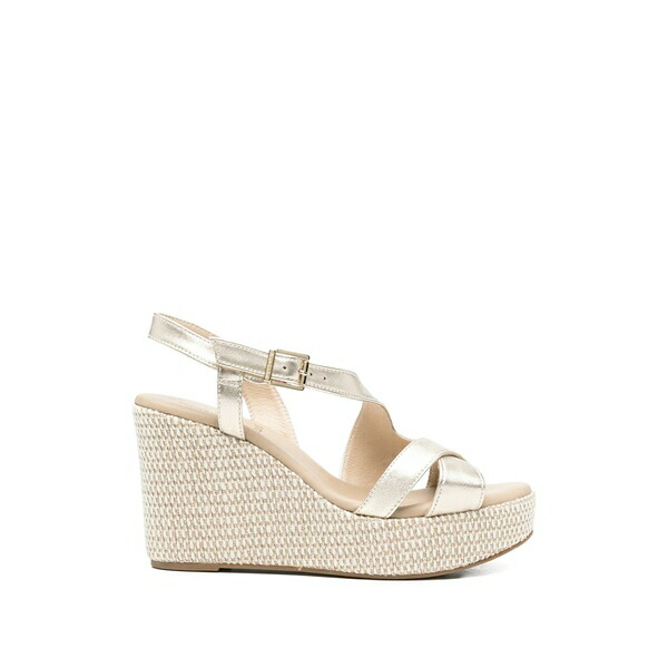 ネロ ジャルディーニ レディース サンダル シューズ Metallic-finish wedge-heel sandals Gold
