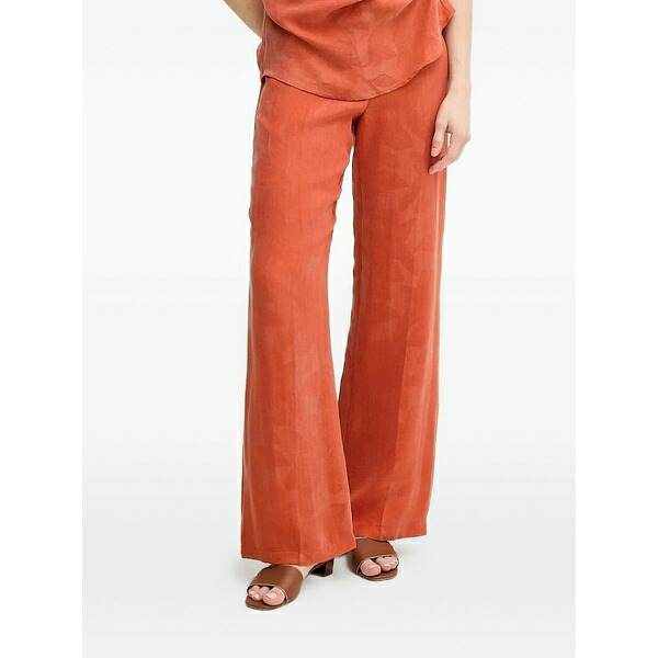 ホスイントロピア レディース 心地よいズボン下 ボトムス Petra leaf-print trousers Orange