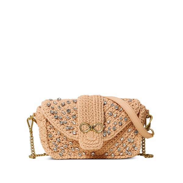 ツイン仕掛ける レディース ショルダーバッグ 御徒面子 Crystal-embellished crochet shoulder bag Pink
