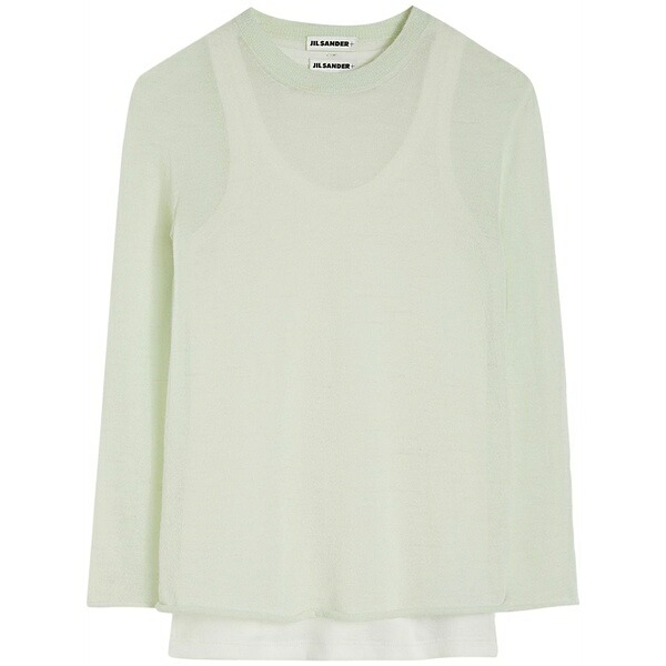 ジル・サンダー レディース プルオーバー トップス Layered sweater White