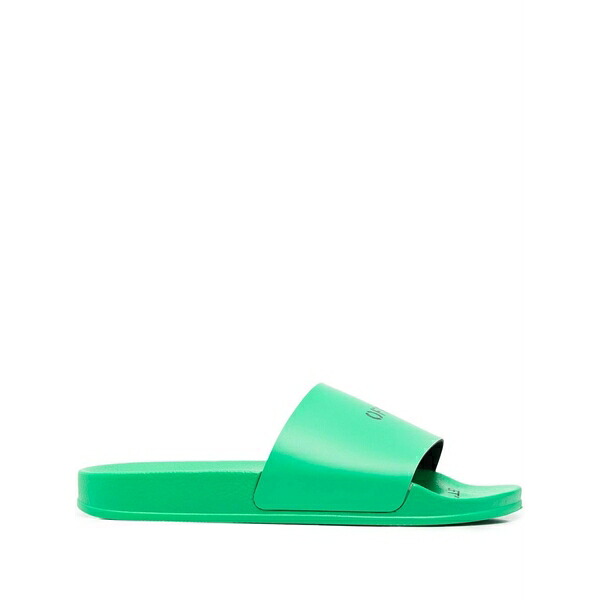 象牙色 レディース サンダル シューズ Logo-print slides Green