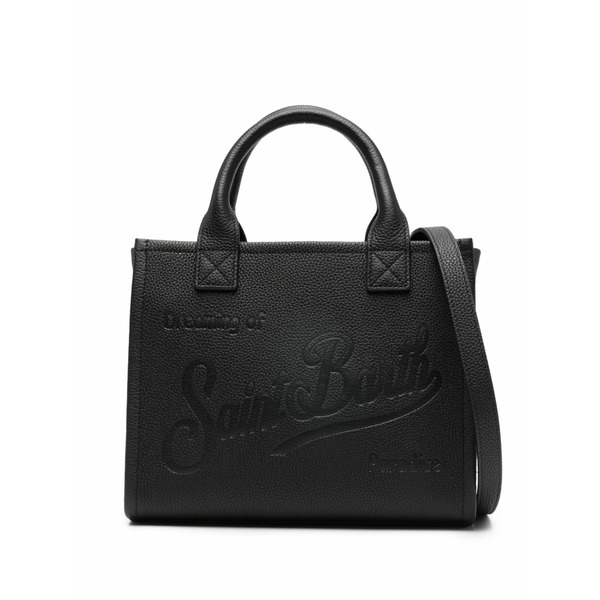 エムシーツーセイントバース レディース トートバッグ 御徒面子 Midi vanity debossed top-handle tote bag Black