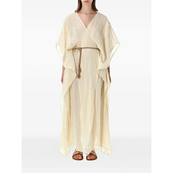 １２０％リノ レディース 衣装 トップス V-neck belted kaftan Yellow