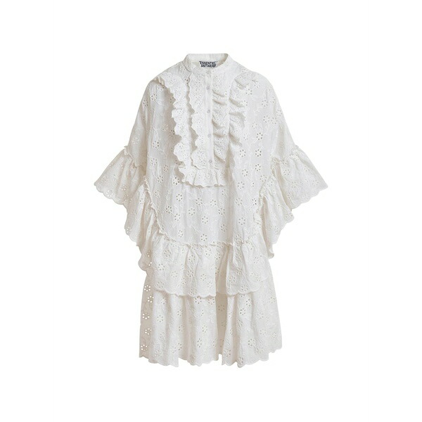 エッセンシャルアントワープ レディース 衣裳 トップス Ruffled-detail mini dress White