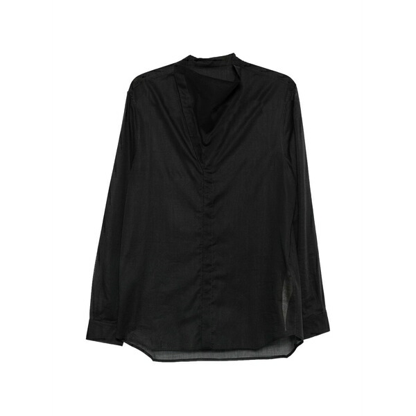 リックオウエンス メンズ プルオーバー トップス Island sheer-panel shirt Black