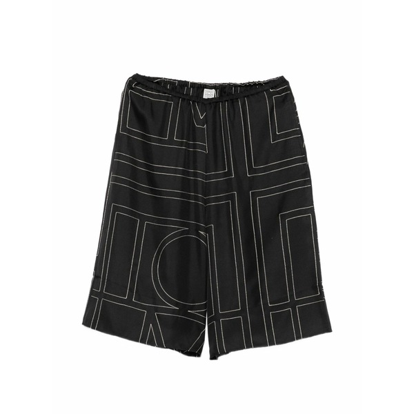 トーテム レディース 心地よいズボン下 ボトムス Monogram-print shorts Black