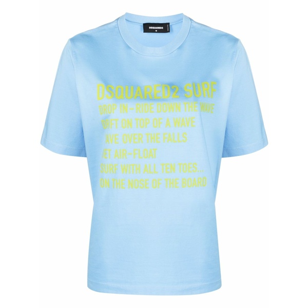 ディースクエアード レディース プルオーバー トップス Logo-print detail t-shirt Blue