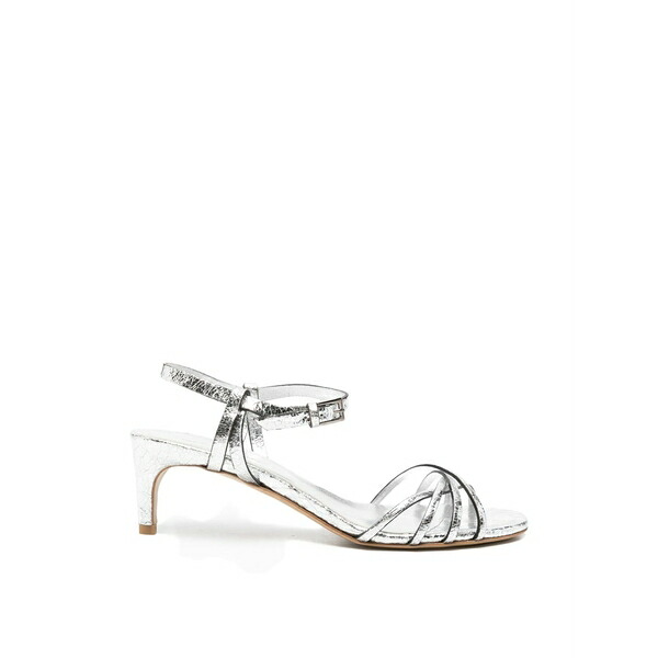 デル カルロ レディース サンダル シューズ Iride crackled-effect strappy sandals Silver