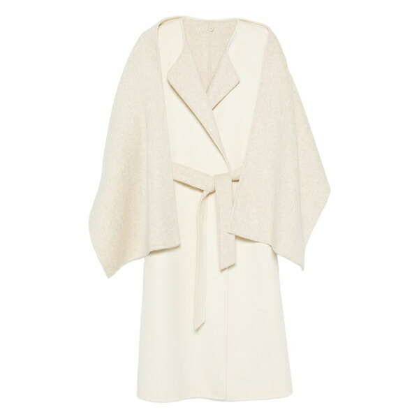 パロッシュ レディース 厚地の外套 アウター Scarf-detail belted coat White