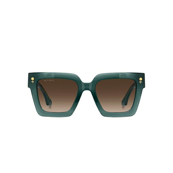エトロ レディース 黒眼鏡＆アイウェア 付属物 Rose-embellished square-frame sunglasses Green