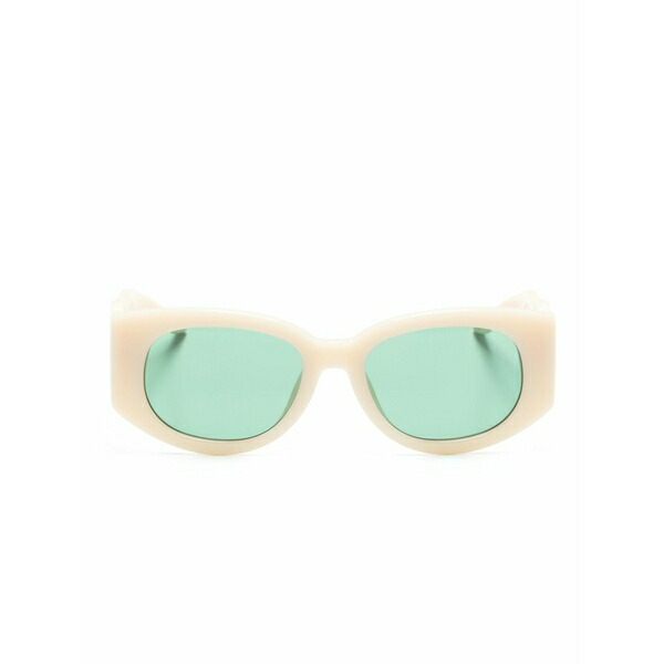 カサブランカ メンズ サングラス・アイウェア 付属物 Memphis wavy-arm rectangle-frame sunglasses Neutrals