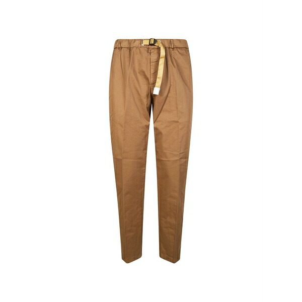 白いこと砂子 メンズ 心地好いズボン下 ボトムス Belt gabardine trousers Brown