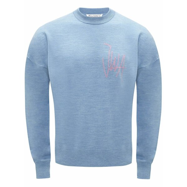 J.W.アンダーソン メンズ パーカー・スウェットシャツ アウター Logo-print crew neck sweatshirt Blue