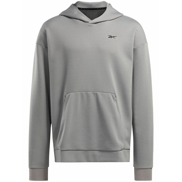 リーボック メンズ パーカー・スウェットシャツ アウター Strength logo-embroidered hoodie Grey