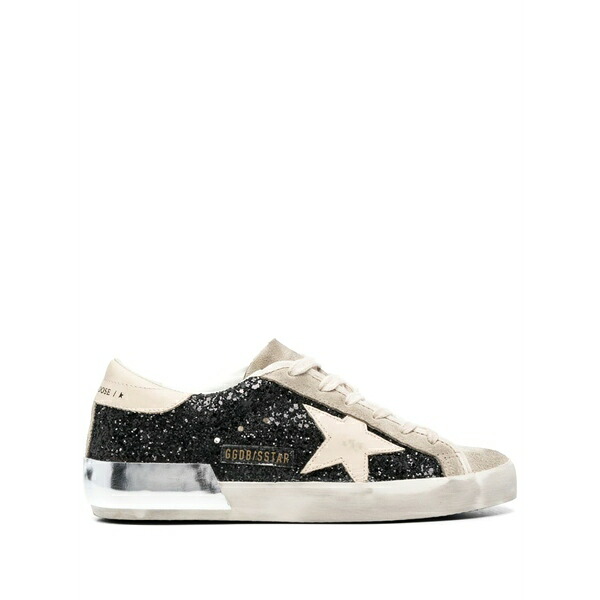 ゴールデングース レディース スニーカー シューズ Super-star glitter-detail sneakers Black