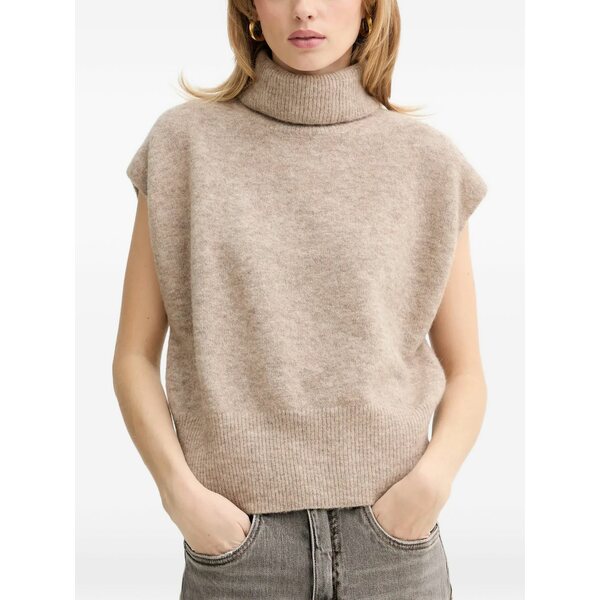 ゲタス レディース カットソー トップス Roll-neck knitted vest Neutrals