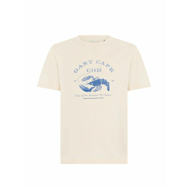 ガント メンズ ティーシャツ トップス Lobster-print t-shirt Neutrals